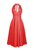 Tiffanie Poplin Halter Neck Midi Dress